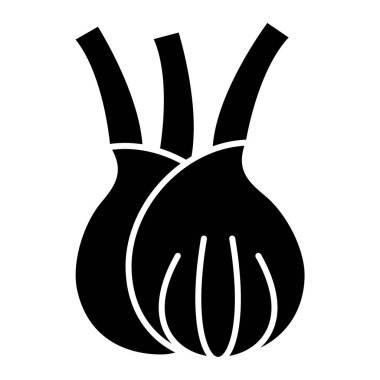 Soğan sebze ikonu. Ana hatlarıyla sarımsak vektör çizimi sembolü ve modern tarz. beyaz arkaplanda izole