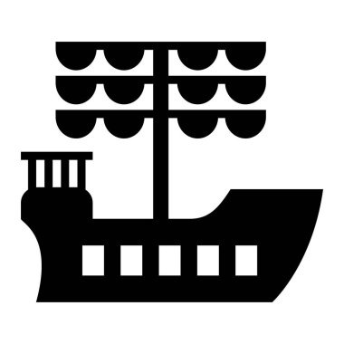 deniz ve sahil vektör simgesi.