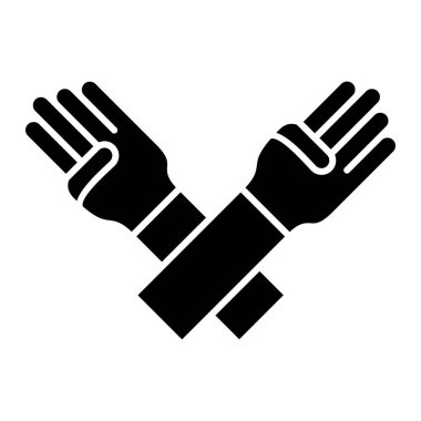 Kaşık ikonu tutan bir el. vektör illüstrasyonu