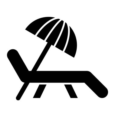 Plaj sandalyesi ikonu. vektör illüstrasyonu