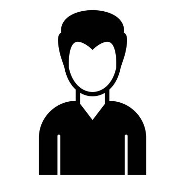 Adam avatar ikonu. Beyaz arkaplanda izole edilmiş web tasarımı için erkek vektör simgelerinin basit çizimi