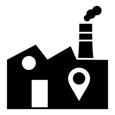 Fabrika. Web simgesi vektör illüstrasyonu