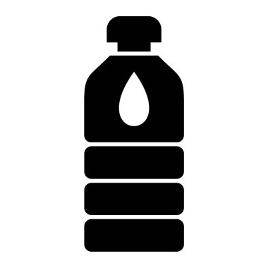 Beyaz arka planda izole edilmiş su şişesinin basit bir çizimi