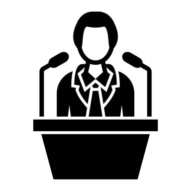 Muhabir. Web simgesi basit illüstrasyon