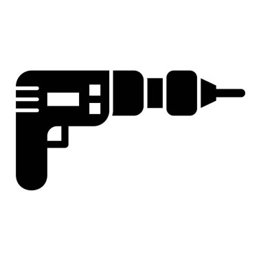 matkap simgesi. Siyah vektör çizimi. beyaz arkaplanda izole.