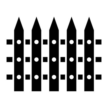 Çit simgesi. Beyaz arkaplanda izole edilmiş bir web tasarımı için ahşap vektör işaretinin basit gösterimi