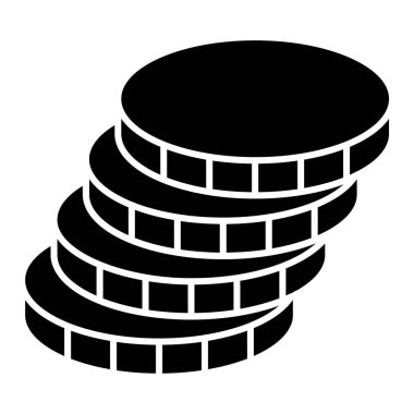 Para ikonu. Web için sikke vektör simgelerinin basit çizimi