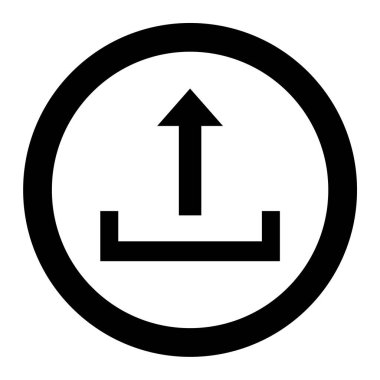 Vektör simgesi yükle. İllüstrasyon biçimi iki renkli düz simge ve siyah renktir