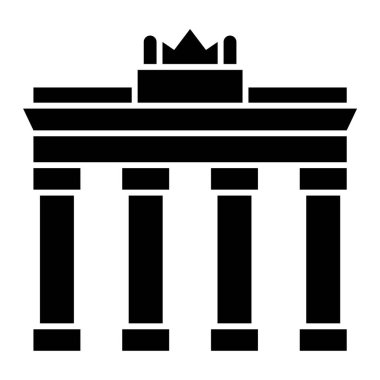 Siyah dizaynlı anıt simgesi beyaz arkaplanda izole edildi. din sembolü illüstrasyon.