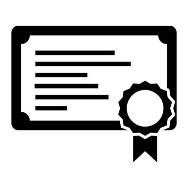 Sertifika. Web simgesi basit illüstrasyon