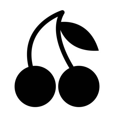 kiraz çileği ikonu vektör illüstrasyonu