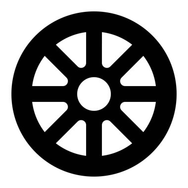 Tekerlek. Web simgesi basit illüstrasyon