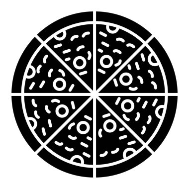 Pizza ikonu. Web için burger vektör simgelerinin özet çizimi