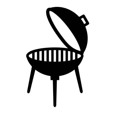 Izgara ikonu. Ağ için bbq tavuk vektör simgelerinin basit çizimi