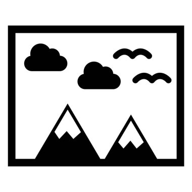 Dağlar. Web simgesi basit illüstrasyon