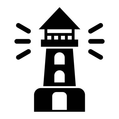 deniz feneri ikonu vektör illüstrasyonu