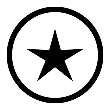 Yıldız vektör simgesi. bu yuvarlak düz sembol gri arkaplan üzerinde siyah ve beyaz renklerle çizilir