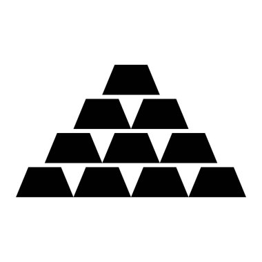 Beyaz arkaplanda altın külçeleri simgesi. vektör illüstrasyonu