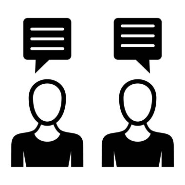 Konuşma. Web simgesi basit illüstrasyon