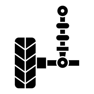 Araba lastiği ikonu. Web için siyah at vektör simgelerinin özet çizimi