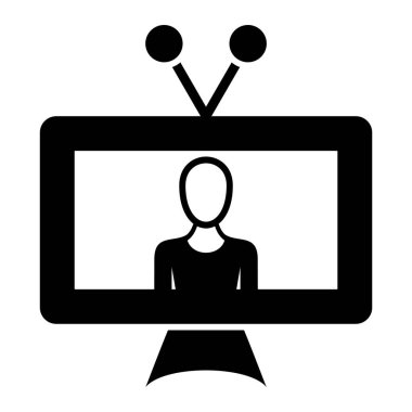 TV simgesi vektör illüstrasyonu