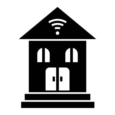 Wifi simgesi vektör illüstrasyon tasarımlı bina