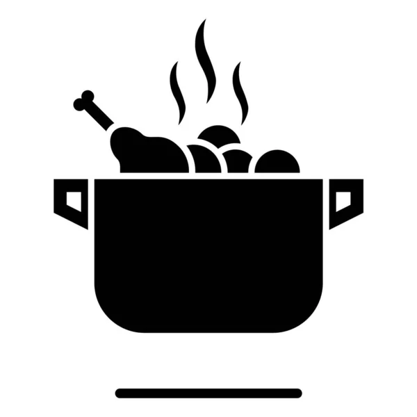 Kookpot Pictogram Vector Illustratie Ontwerp — Stockvector