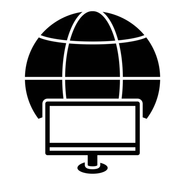 Иконка Компьютерной Сети Интернет Технологии Веб Дизайн Векторная Иллюстрация — стоковый вектор