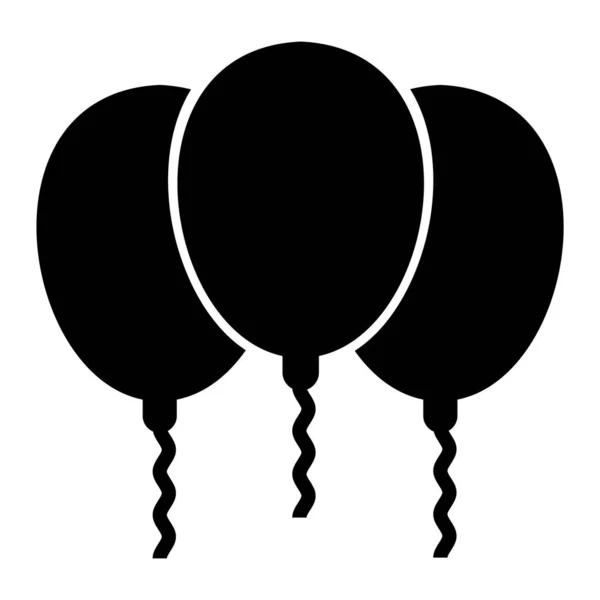 Balloons Icon Black White Vector Illustration — стоковый вектор
