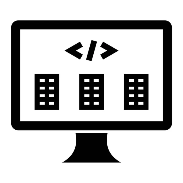 Video Computer Icon Simple Design — Stok Vektör