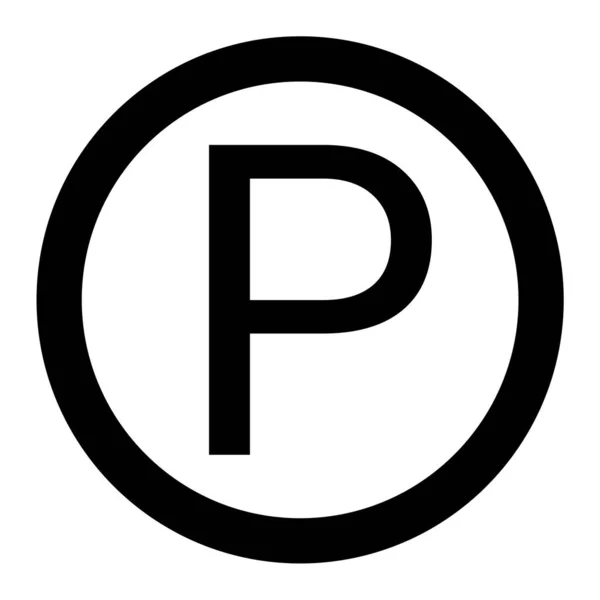 Icono Signo Estacionamiento Símbolo Línea Delgada Ilustración Vectorial Plana — Vector de stock