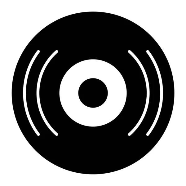 Icône Disque Vinyle Contour Musique Disque Vecteur Illustration Symbole — Image vectorielle