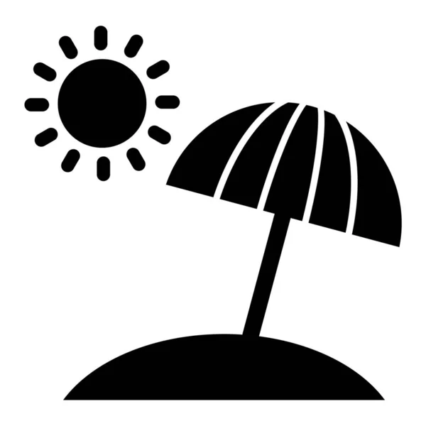 Beach Umbrella Icon Simple Illustration Sun Lounger Vector Icons Web — Wektor stockowy