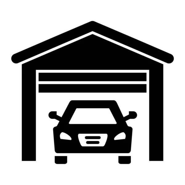 Voiture Garage Icône Vectoriel Illustration — Image vectorielle