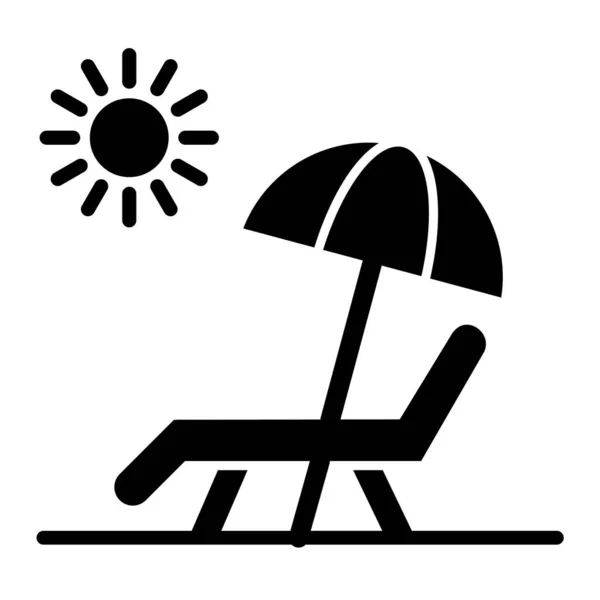 Ikona Krzesła Plażowego Zarys Ilustracji Ikon Wektora Słońca Dla Sieci — Wektor stockowy