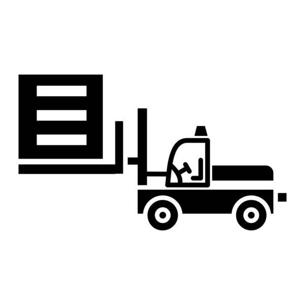 Forklift Vektör Düz Simgesi — Stok Vektör