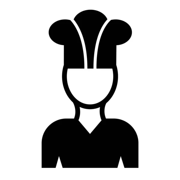 Chef Ícone Web Ilustração Simples — Vetor de Stock