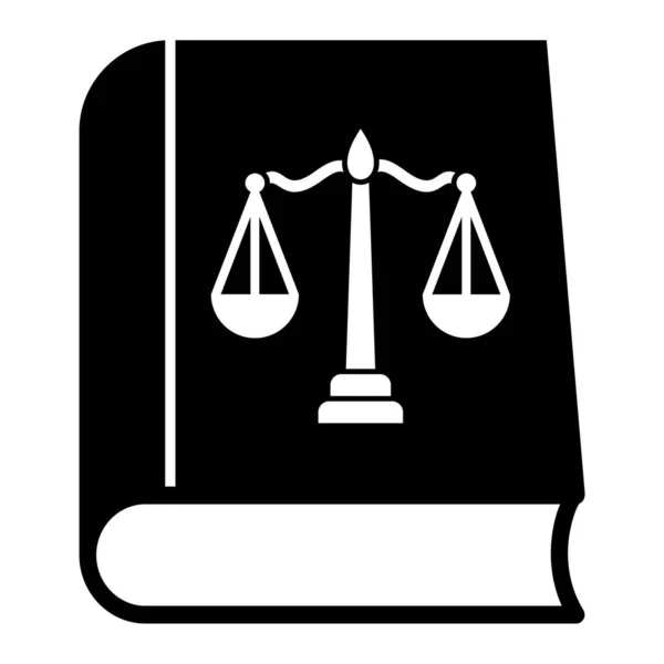 Recht Und Gerechtigkeit Buch Konzept Ikone Vektorillustration — Stockvektor