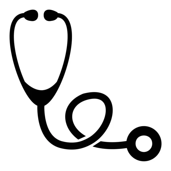 Icona Dello Stetoscopio Delineare Medico Illustrazione Vettoriale Medico Simbolo Isolato — Vettoriale Stock