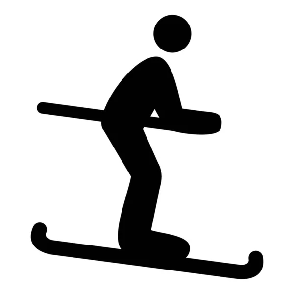 Mann Ski Ikone Vektor Illustration — Stockvektor