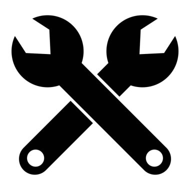 İngiliz anahtarı ve tornavida simgesinin vektör çizimi