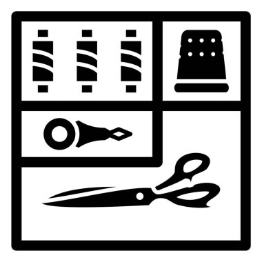 Makas simgesi seti, vektör illüstrasyonu