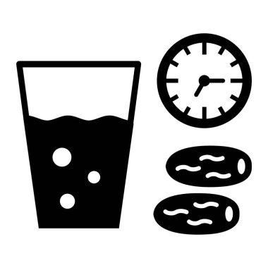 Bir bardak su simgesinin vektör çizimi