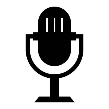 Mikrofon. Web simgesi basit illüstrasyon