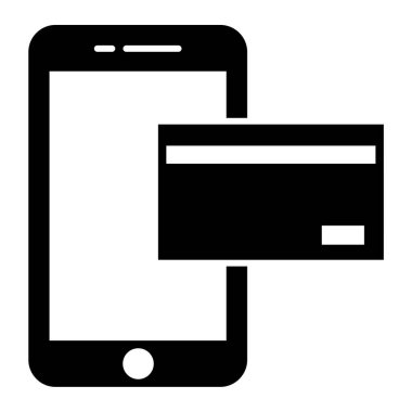 cep telefonu ve kredi kartı simgesi