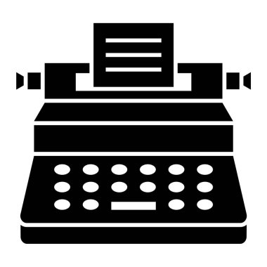 Daktilo. Web simgesi basit illüstrasyon