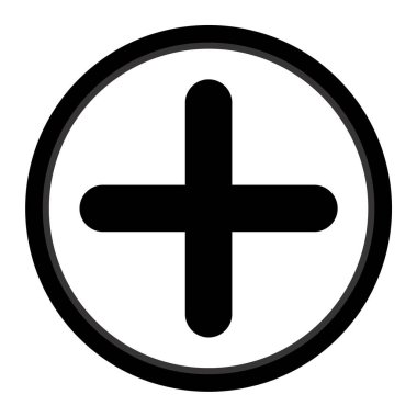 Artı beyaz arkaplanda çapraz simge.