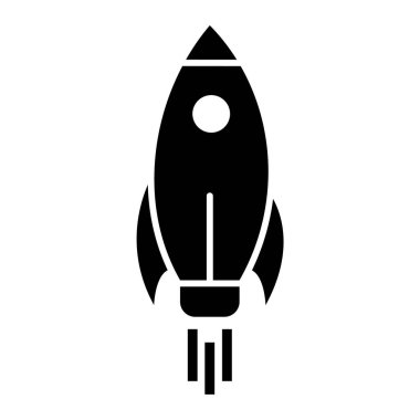 Roket ikon vektörü. düz tasarım biçimi