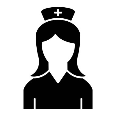 Hemşire ikonu. Ana hatlarıyla Doktor Avatar vektör çizimi. izole edilmiş sembol.