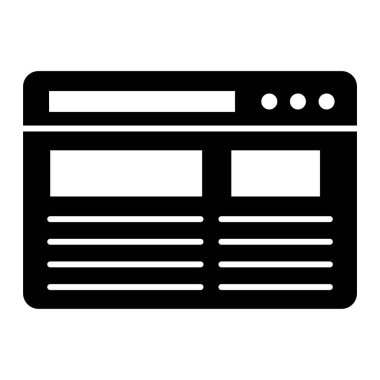 Web ve mobil uygulama tasarımınız için beyaz arkaplanda izole edilmiş tarayıcı simgesi vektörü, bilgisayar logosu kavramı